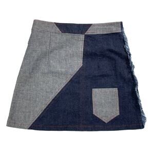 Tchin Tchin Paris Womens Patchwork Denim Mini Skirt Made In France